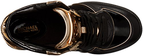 michael kors high top sneakers black and gold